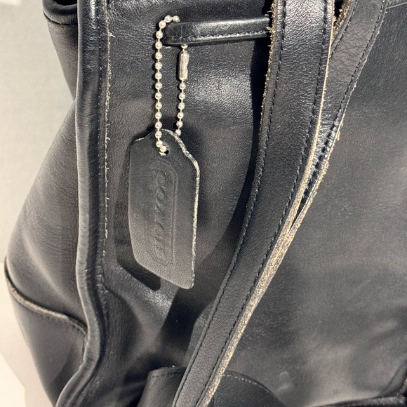 Vintage COACH Daypack Black Leather Drawstring Mini Backpack Bag 9960 USA Y2K - Picture 10 of 16